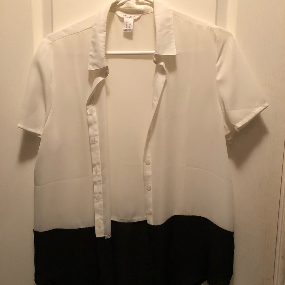 White and black blouse